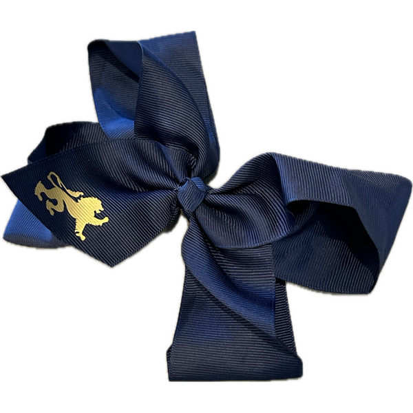 Navy Grosgrain Lion Bow PREORDER